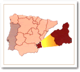 Murcia la mayor región de producción de almendra. 